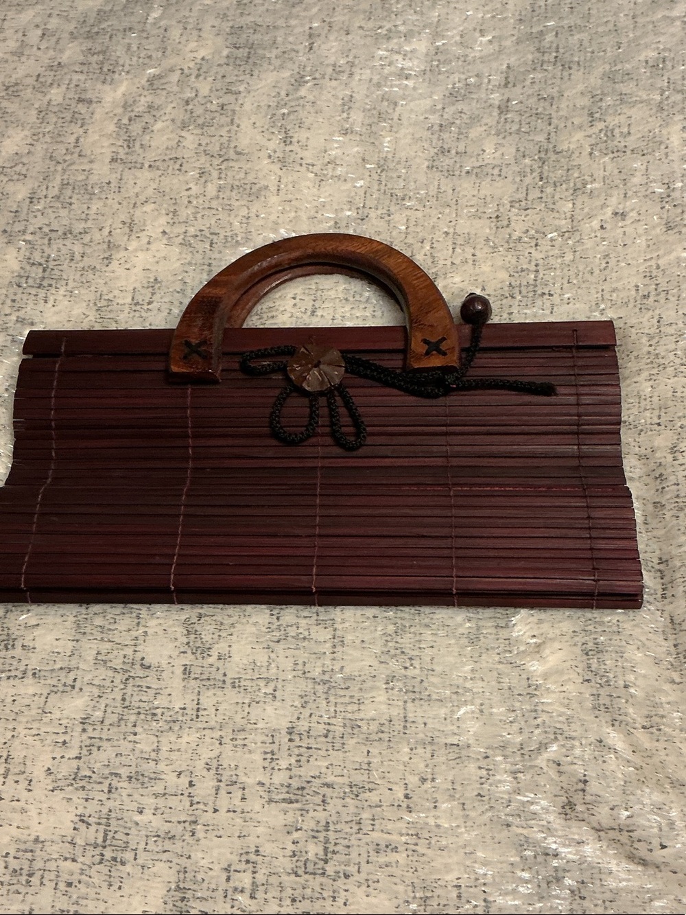 Women’s Brown Bamboo Handle Clutch Bag